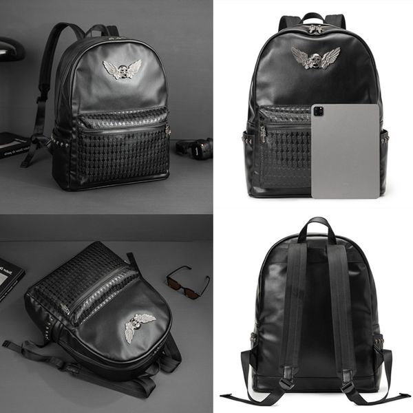 Fashion men's backpacks outdoor sports leisure travel backpacks personality ghost head student bag black computer backpack trend embossed leather shoulder bag
Fashion men's backpacks outdoor sports leisure travel backpacks personality ghost head student bag black computer backpack trend embossed leather shoulder bag