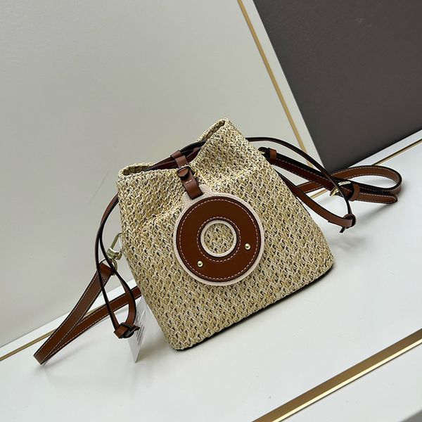 Designer Womens Fashion Shoulder Bag Laffite Woven Stitching Leather Trim Pull Cord Buckle Design Detachable Shoulder Strap Outdoor Beach Bag Crossbody Bag, Brown
Designer Womens Fashion Shoulder Bag Laffite Woven Stitching Leather Trim Pull Cord Buckle Design Detachable Shoulder Strap Outdoor Beach Bag Crossbody Bag, Brown