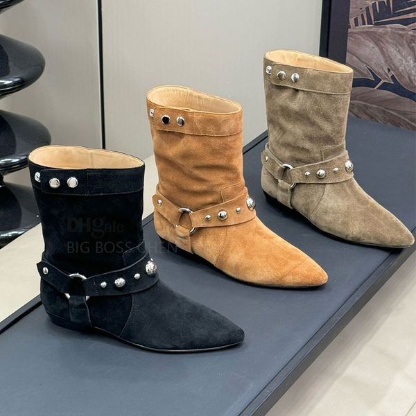 Top quality Trendy buckle Suede Western boots Fashion — compare prices at CompareOffers