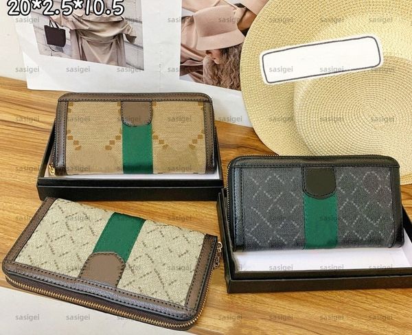 Ophidia Continental Wallets Vintage Wallet Streak Webbing Long Pattern Zipper C…