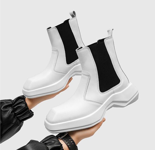 Men's Black Leather Chelsea & Biker Boots