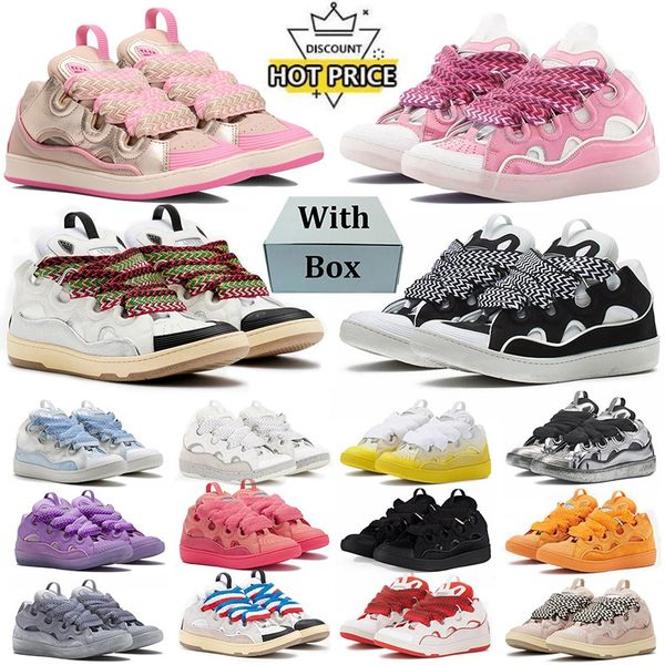 with box designer shoes women men curb trainers casual platform leather all black white pink mens embossed nappa calfskin laces sports big size sneakers, Burgundy
with box designer shoes women men curb trainers casual platform leather all black white pink mens embossed nappa calfskin laces sports big size sneakers, Burgundy