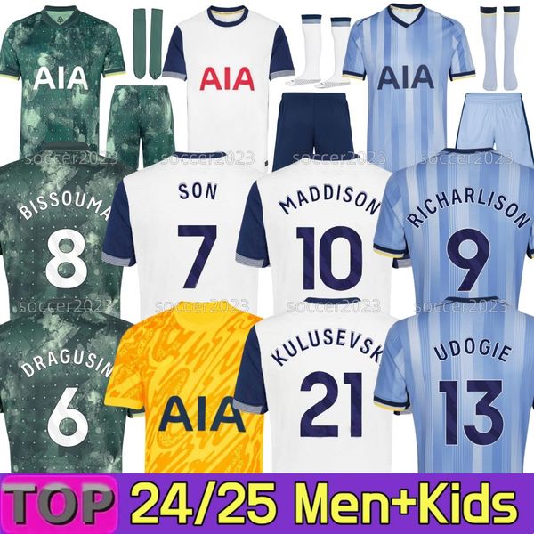 24 25 SON Soccer Jerseys MADDISON ROMERO KULUSEVSKI RICHARLISON 2024 2025 SOLANKE LLORIS PERISIC BISSOUMA Fans player PORRO Football shirt SPURS Men kids kit sets, Black
24 25 SON Soccer Jerseys MADDISON ROMERO KULUSEVSKI RICHARLISON 2024 2025 SOLANKE LLORIS PERISIC BISSOUMA Fans player PORRO Football shirt SPURS Men kids kit sets, Black