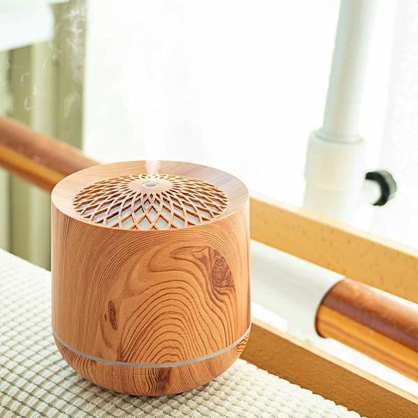 Filter free ultrasonic air humidifier 300ml aromatherapy essential oil diffuser for home use silent wood fragrance diffuser humidifier M240829