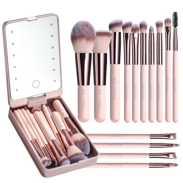 Travel Brush Set with LED Mirror | 14 Pcs Mini Makeup Brushes for Foundation, Powder, Concealers, Eye Shadows
Travel Brush Set with LED Mirror | 14 Pcs Mini Makeup Brushes for Foundation, Powder, Concealers, Eye Shadows
