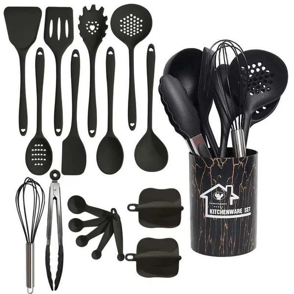 18 piece silicone accessory set black heat-resistant non stick egg spatula blender kiTChen utensilsX240831, White 18pcs
18 piece silicone accessory set black heat-resistant non stick egg spatula blender kiTChen utensilsX240831, White 18pcs