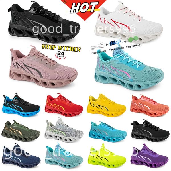 

Men Women Health Running Shoes Trainer Triple Bpurple Orange Light Pink Breathable Pattern Fashion Casual Sports Sneakers, Blue