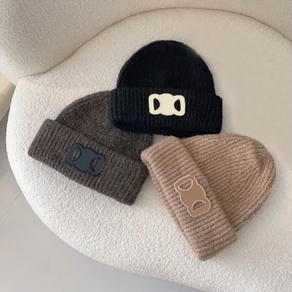 

2024 Designer Wool Knitted Hat Winter Warm Beanie Cap for Man Woman Fashion Hats 8 Colors, C4