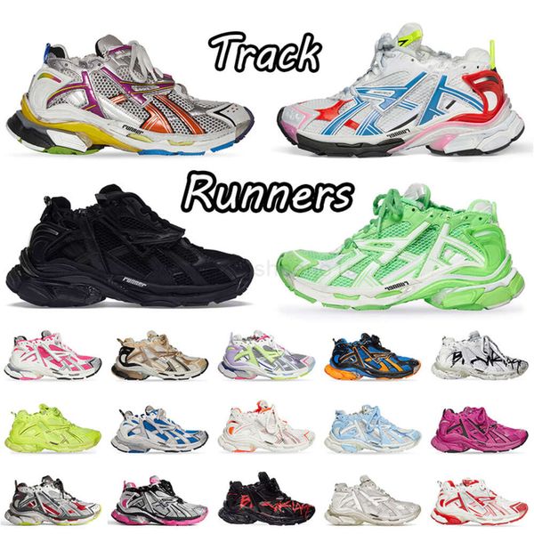 

2024 Track Runners Sneakers 7.0 Designer Casual Shoes Platform Brand Graffiti White Black Deconstruction Transmit Women Men Tracks Trainers Runner 7 Tess s.Gomma, C49 red yellow 35-46