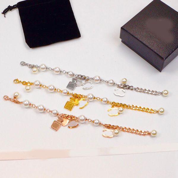 Luxury Pearl Charm Star Bracelets Rose Gold Silver Plated Stainless Steel Pendant Chain Bangle Brand Designer Women Men Wristband Fashion Jewelry Accessories
Luxury Pearl Charm Star Bracelets Rose Gold Silver Plated Stainless Steel Pendant Chain Bangle Brand Designer Women Men Wristband Fashion Jewelry Accessories