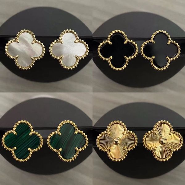20 color Designer Clover Studs Earring Vintage Four Leaf Clover Charm Stud Earrings Mother-of-Pearl Stainless Steel Gold Studs Agate for Women wedding Jewelry
20 color Designer Clover Studs Earring Vintage Four Leaf Clover Charm Stud Earrings Mother-of-Pearl Stainless Steel Gold Studs Agate for Women wedding Jewelry