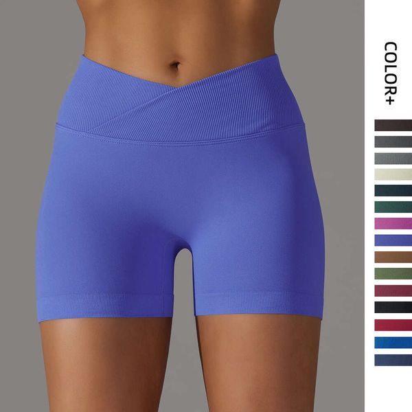 LU-627 Knitted Cross Waist Yoga Shorts Seamless Breathable Solid Color Running Fitness 3/4 Pants for Women Sports Workout Wear, Cai blue
LU-627 Knitted Cross Waist Yoga Shorts Seamless Breathable Solid Color Running Fitness 3/4 Pants for Women Sports Workout Wear, Cai blue