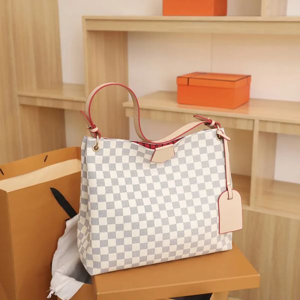 M43701 Classic Flower Graceful Hobo Bag Designer Handbags Leather White Grid Totes Women Shoulder Bags Magnetic Closure Zipped Inside Pocket, Brown flower
M43701 Classic Flower Graceful Hobo Bag Designer Handbags Leather White Grid Totes Women Shoulder Bags Magnetic Closure Zipped Inside Pocket, Brown flower