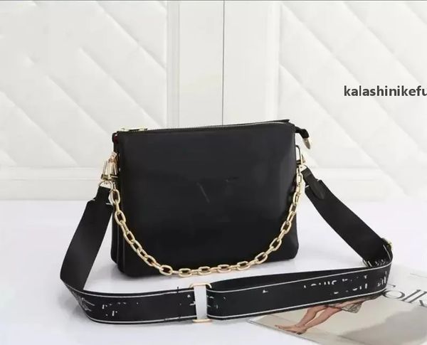 

5A2023 luxurys Fashion COUSSIN women designers bag genuine calf leather embossed Chain carry Purse clutch crossbody handbag shouler bag, Black