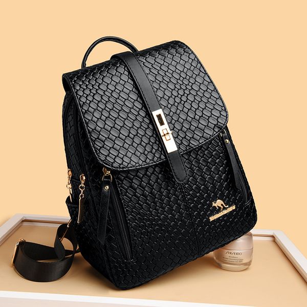Retro womens shoulder bag large-capacity anti-theft buckle student backpack flip vertical fashion woven handbag outdoor travel black leisure backpack wholesale
Retro womens shoulder bag large-capacity anti-theft buckle student backpack flip vertical fashion woven handbag outdoor travel black leisure backpack wholesale