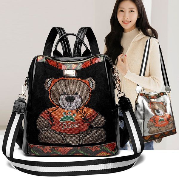 Personality womens shoulder bag 2 colors sweet and lovely cartoon handbags outdoor casual leather women's backpack Joker printed student backpack wholesale, Black
Personality womens shoulder bag 2 colors sweet and lovely cartoon handbags outdoor casual leather women's backpack Joker printed student backpack wholesale, Black