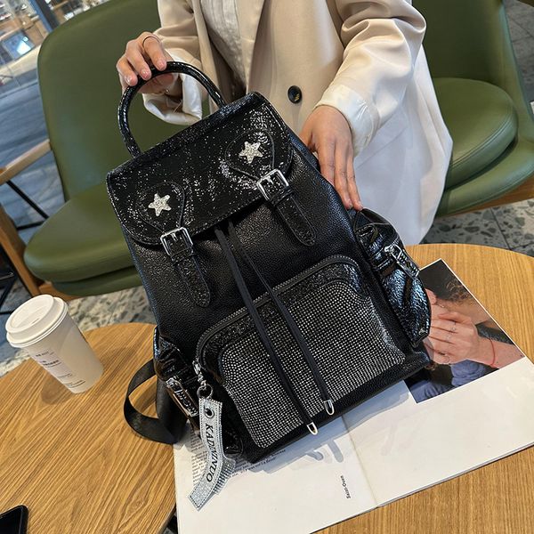 Factory sales shoulder bag 4 colors street personalized leather leisure travel backpack sweet luxury studded handbag college style letter student backpack 863#, Multi
Factory sales shoulder bag 4 colors street personalized leather leisure travel backpack sweet luxury studded handbag college style letter student backpack 863#, Multi