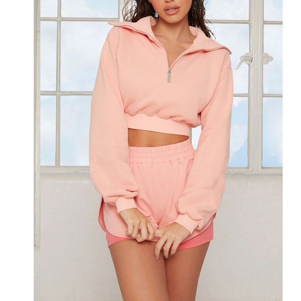 Two Al Piece Sets Sports Coat Womens Tight Yoga Clothes Quick-drying Long-sleeved Top Zipper Cardigan+ Short Fiess BT2505
Two Al Piece Sets Sports Coat Womens Tight Yoga Clothes Quick-drying Long-sleeved Top Zipper Cardigan+ Short Fiess BT2505