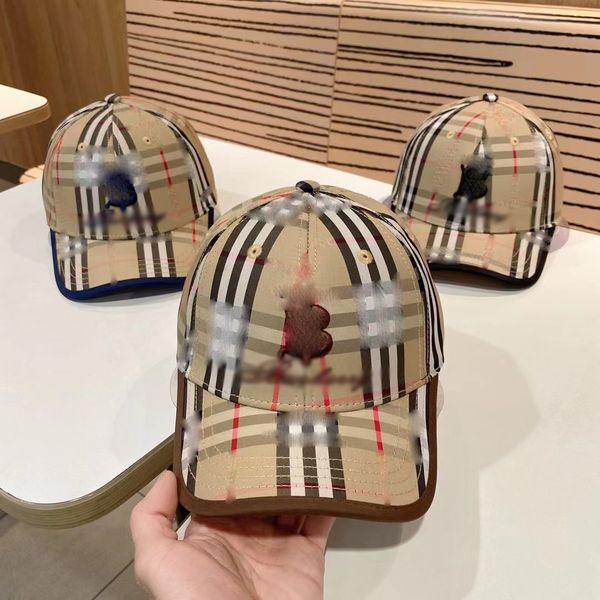 

Designer baseball cap casquette striped printed brand adjustable fashion city walk street beach party hats sports simple., Brown