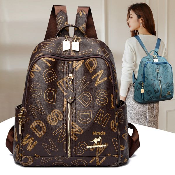 Fashionable shoulder bag soft and light printed leather leisure backpack simple atmospheric letters women handbag this year popular zipper messenger bag 5325, Blue
Fashionable shoulder bag soft and light printed leather leisure backpack simple atmospheric letters women handbag this year popular zipper messenger bag 5325, Blue