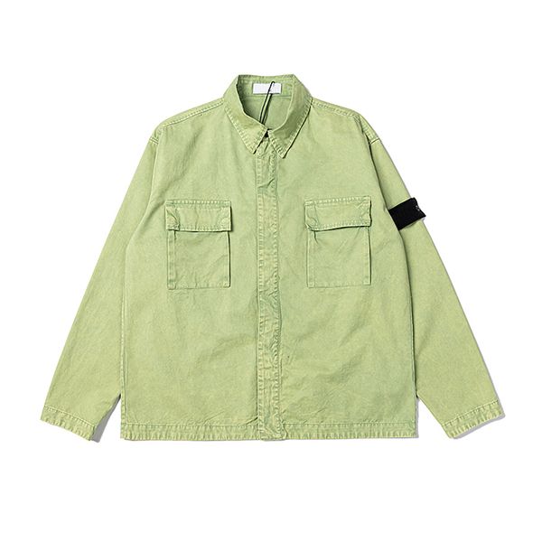 

Men's Jackets Topstoney 2024 Spring Autumn Denim Jacket Korean Pullover Hooded Washed Casual Coat Japanese Vintage Handsome Sweatshirt ST-23828, Green