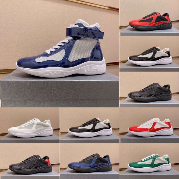 Designer Classic Casual Shoes Mens Women Americas Cup Xl Leather Sneakers Top Quality Patent Leather Flat Trainers Black Mesh Lace-up Prad Outdoor Runner Sport Shoes, 22
Designer Classic Casual Shoes Mens Women Americas Cup Xl Leather Sneakers Top Quality Patent Leather Flat Trainers Black Mesh Lace-up Prad Outdoor Runner Sport Shoes, 22