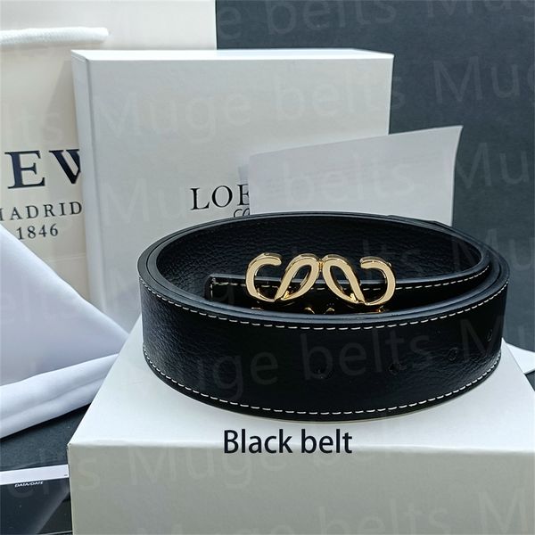 

men's belts designer belt Women Solid Belt womens Genuine Leather Ceinture luxe Black White Color Bronze big buckle Designers Cowhide Belts, 5# silver buckle+black