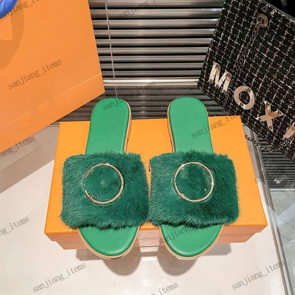 Slippers CHEAP 24SS Faux Fur Slide Gold Circle Buckle Mink Hair Slipper Solid Furry Sexy Fashion Fuzz Flats Mules Luxury Designer Sandals for Women Lady Gilrs Summer, Yellow
Slippers CHEAP 24SS Faux Fur Slide Gold Circle Buckle Mink Hair Slipper Solid Furry Sexy Fashion Fuzz Flats Mules Luxury Designer Sandals for Women Lady Gilrs Summer, Yellow