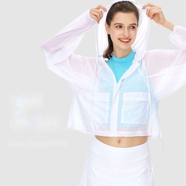 LU-013 Hooded Sports Coat Womens Yoga Dress Thin Mesh Jacket Running Sun Protection Gym Clothes Cover Up, White
LU-013 Hooded Sports Coat Womens Yoga Dress Thin Mesh Jacket Running Sun Protection Gym Clothes Cover Up, White