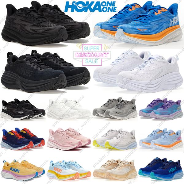 

Hoka one one bondi 8 Clifton 9 shifting sand Foam Runner hokas shoes womens mens Free Pepople Designer Sneakers Climbing triple black white kawana platform trainers, 16