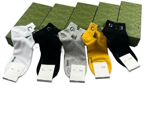 

Designer 2024 Mens Womens Socks Five Pair Luxe Sports Winter Mesh Letter Printed Sock Embroidery Cotton Man Woman With Box