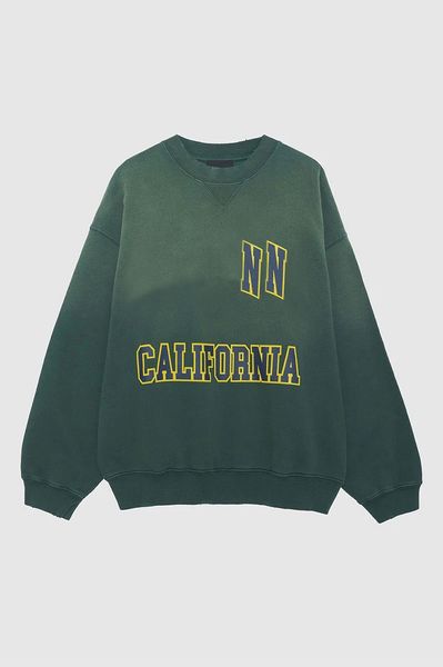 24ss Anime New Designer Cotton Sweatshirt Loose Classic Style Hot Simple Letter Vintage Print Dyed Wash Women Casual Versatile Hoodie Pullover Sweater Trendy Tops