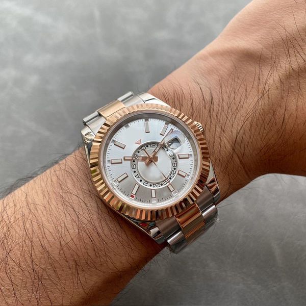 Men's SKY Designer Watch Brown Dial 2813 Automatic Mechanical Movement 42mm Watch Dual Rotation Function Date Sapphire Waterproof Montre De Luxe Gift Watch
Men's SKY Designer Watch Brown Dial 2813 Automatic Mechanical Movement 42mm Watch Dual Rotation Function Date Sapphire Waterproof Montre De Luxe Gift Watch
