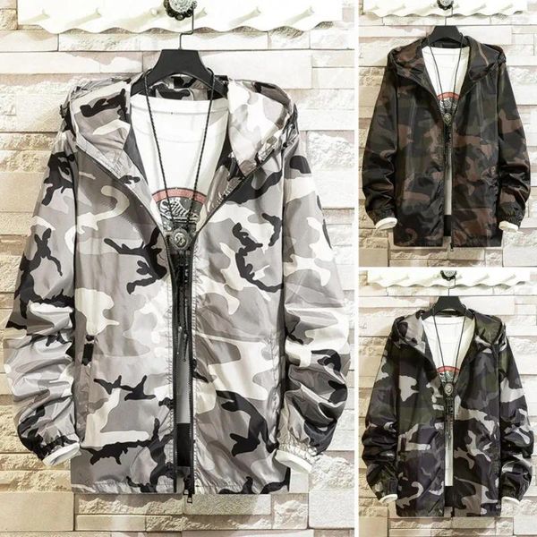 Mens Jackets Spring Autumn Men Coat Casual Streetwear Camouflage Print Hooded Jacket With Zipper Placket For, Grey
Mens Jackets Spring Autumn Men Coat Casual Streetwear Camouflage Print Hooded Jacket With Zipper Placket For, Grey