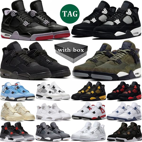 With box 4 basketball shoes Bred Reimagined military 4s black cat Olive Infrared bred White Thunder Pure Money sail sports mens womens trainers sneakers, Dark grey
With box 4 basketball shoes Bred Reimagined military 4s black cat Olive Infrared bred White Thunder Pure Money sail sports mens womens trainers sneakers, Dark grey