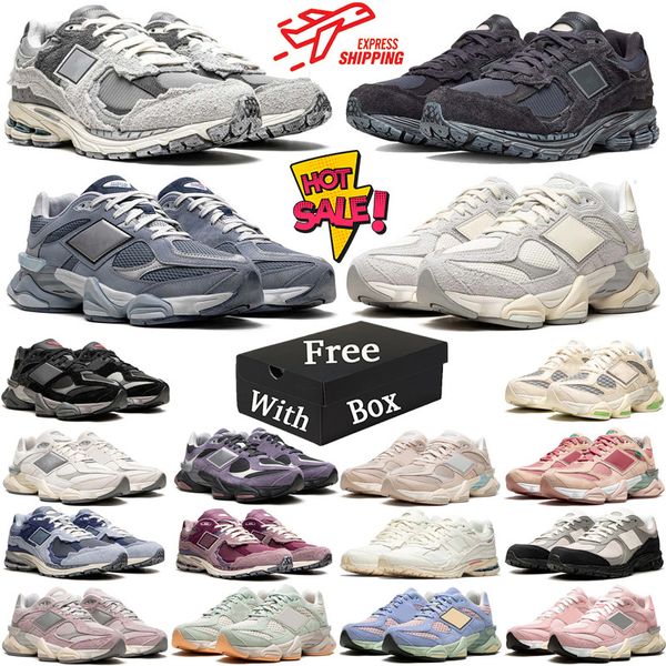 

With Box 2002r 9060 new balanace running shoes for mens womens Rain Cloud Quartz Grey Moon Daze Black Phantom Sea Salt men trainers sneakers, #4 sea salt