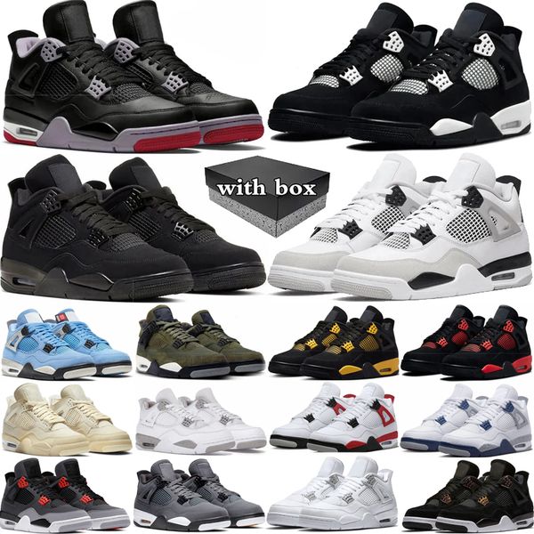 With box jumpman 4 basketball shoes Bred Reimagined military 4s black cat Olive Infrared bred White Thunder sail jordab 4 sports mens trainers sneakers, Color 23
With box jumpman 4 basketball shoes Bred Reimagined military 4s black cat Olive Infrared bred White Thunder sail jordab 4 sports mens trainers sneakers, Color 23