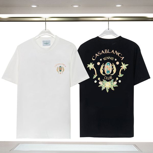 

Loose Mens T-shirts Summer Print T Shirt Designer Tops Tees Cotton Clothing Short Sleeve, White