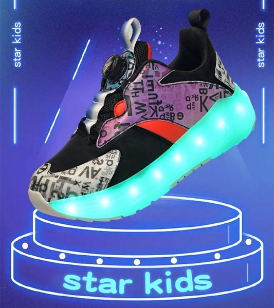 

PONERAIT Kids Skating Sneaker Four-Wheel Dual-Use Skating Shoes Unisex Child Deform Wheel Parkour Shoes, Red