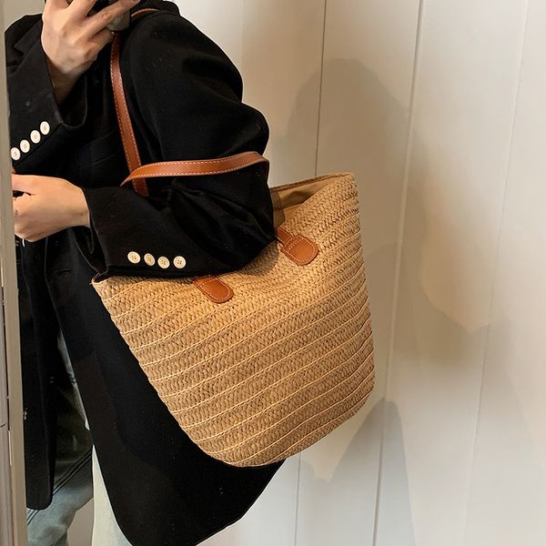 HBP Simple Single Shoulder Straw Braided Bag New Large Capacity Braided Handbags Totes Women's Beach Holiday Beach Bags, Khaki
HBP Simple Single Shoulder Straw Braided Bag New Large Capacity Braided Handbags Totes Women's Beach Holiday Beach Bags, Khaki