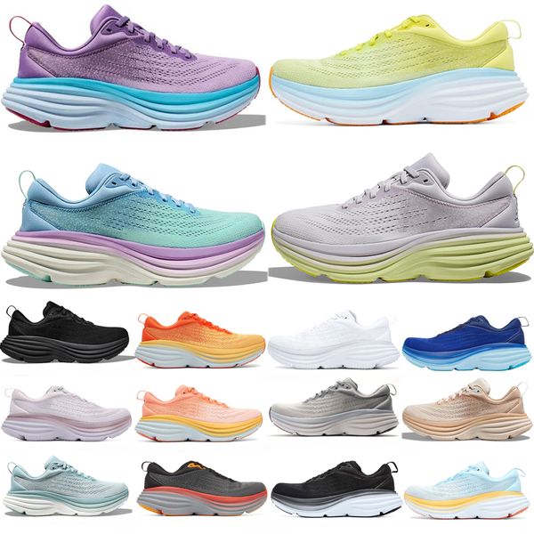 

Bondi 8 running shoes women men designer White black Airy Blue Sunlit Chalk Violet Shark Grey sneakers mens womens outdoor sports trainers 36-45, Color 4