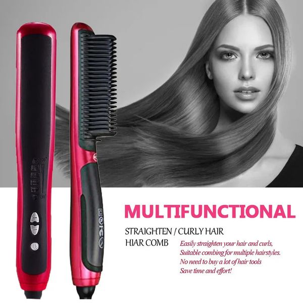 Professional Straightener Smoothing Brush Ceramic Hair Iron Straightening Comb Styg Hairbrush Tools 240306, Black
Professional Straightener Smoothing Brush Ceramic Hair Iron Straightening Comb Styg Hairbrush Tools 240306, Black