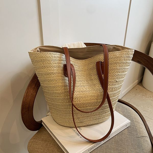 HBP Simple Single Shoulder Straw Braided Bag New Large Capacity Braided Handbag Totes Women's Beach Holiday Beach Bags, Khaki
HBP Simple Single Shoulder Straw Braided Bag New Large Capacity Braided Handbag Totes Women's Beach Holiday Beach Bags, Khaki