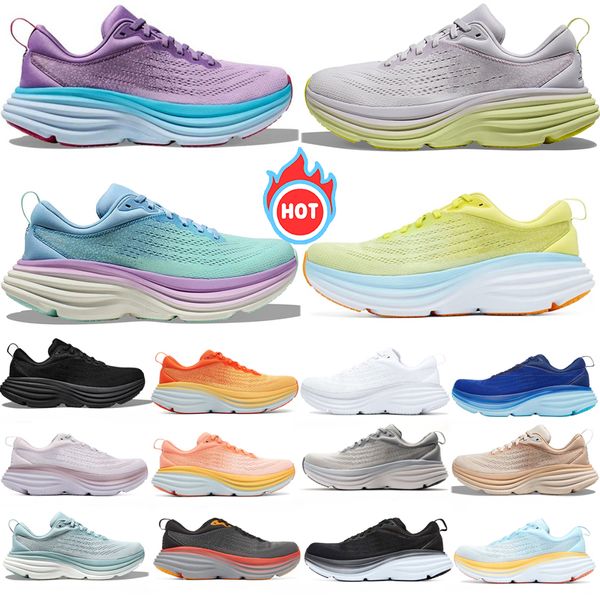 

Bondi 8 running shoes women men designer White black Airy Blue Sunlit Ocean Chalk Violet Grey sneakers mens womens outdoor sports trainers 36-45, Color 8