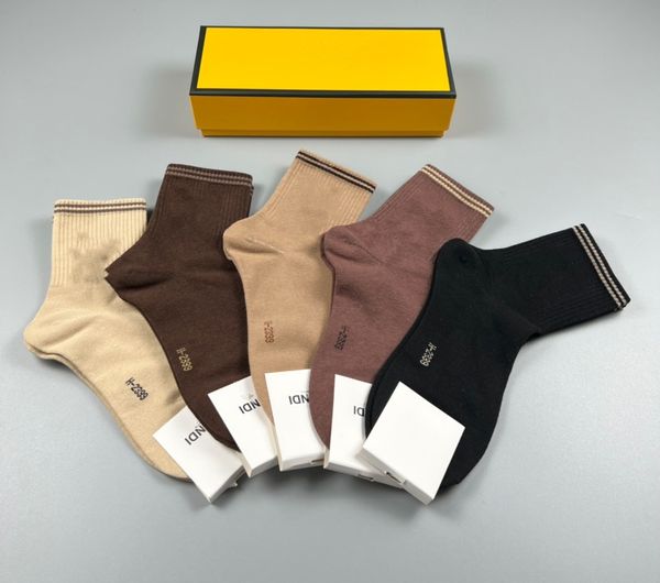 

5 pairs/box Men's socks luxury Designer Socks Solid Color Black White Grey Breathable cotton sports socks brand men's socks Women's socks, A1