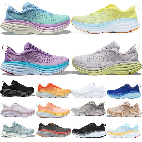 

Bondi 8 running shoes women men designer White black Airy Blue Sunlit Ocean Chalk Violet Shark Grey sneakers mens womens outdoor sports trainers, Color 3