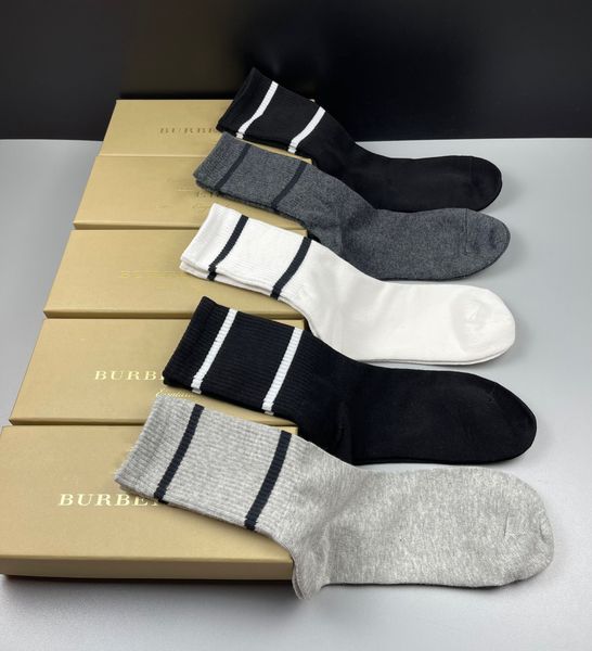 

Designer mens and womens socks five brands of luxurys sports Sock winter net letter knit sock cotton with boxes Pure cotton breathable sports socks for men and women, A1