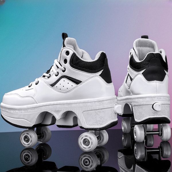 PONERAIT Double-Row Deform wheels Dual-Use Retractable Roller Skate Shoe Outdoor Casual Fashion Unisex sneaker Sport shoe, Black
PONERAIT Double-Row Deform wheels Dual-Use Retractable Roller Skate Shoe Outdoor Casual Fashion Unisex sneaker Sport shoe, Black