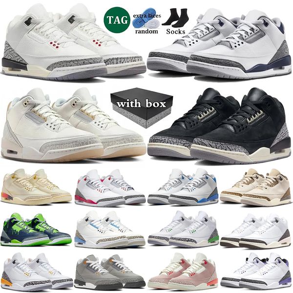 with box 3 basketball shoes mens womans 3s Ivory Midnight Navy White Cement Reimagined Racer Blue fire red unc Lucky Green mens womans sport trainers sneakers 36-47
with box 3 basketball shoes mens womans 3s Ivory Midnight Navy White Cement Reimagined Racer Blue fire red unc Lucky Green mens womans sport trainers sneakers 36-47