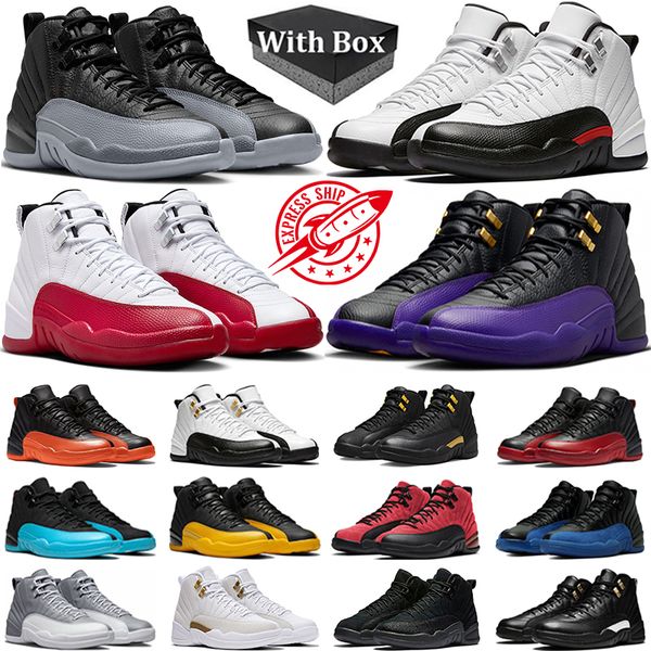 With Box Jumpman 12 Men Basketball Shoes 12s Black Wolf Grey Cherry Red Taxi Field Purple Brilliant Orange Flu Game Playoffs Mens Trainers Outdoor Sneakers, #18
With Box Jumpman 12 Men Basketball Shoes 12s Black Wolf Grey Cherry Red Taxi Field Purple Brilliant Orange Flu Game Playoffs Mens Trainers Outdoor Sneakers, #18
